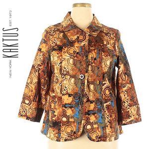 KakTus women jacket hi-energy yellow print, XL